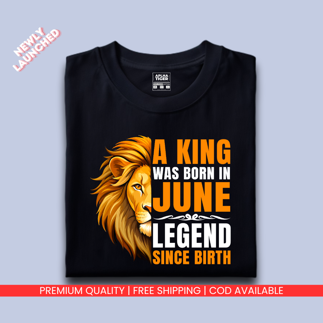 King Was Born in June Premium Cotton T-Shirt