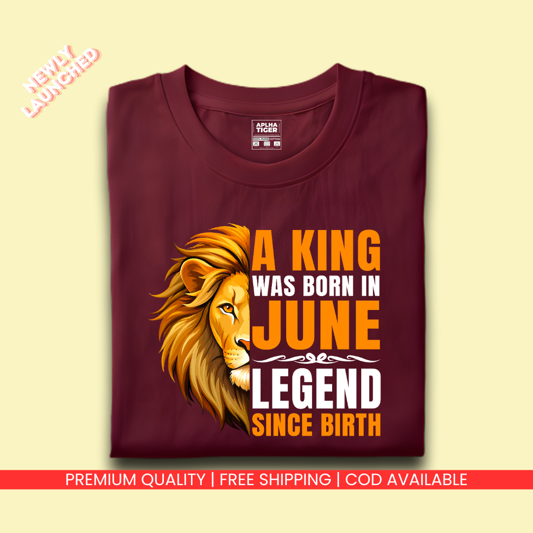 King Was Born in June Premium Cotton T-Shirt