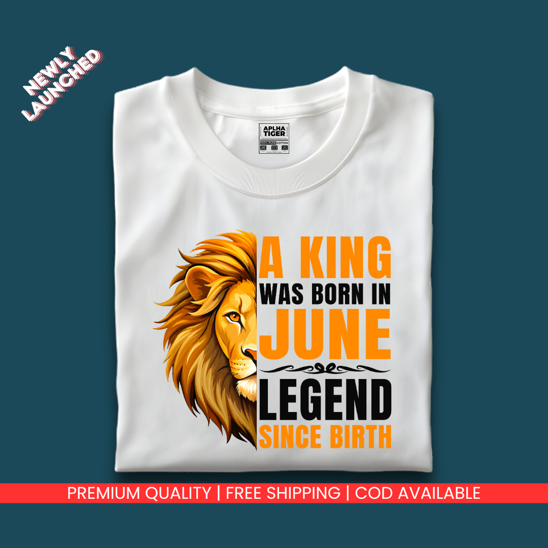 King Was Born in June Premium Cotton T-Shirt