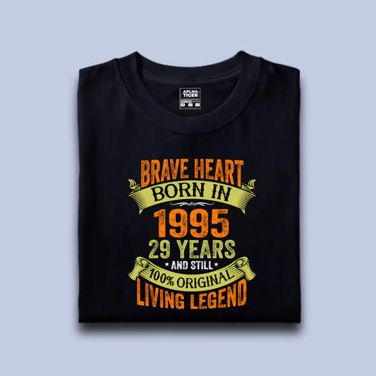 Brave Heart Born in 1995 Premium Cotton T-shirt