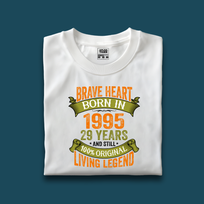 Brave Heart Born in 1995 Premium Cotton T-shirt