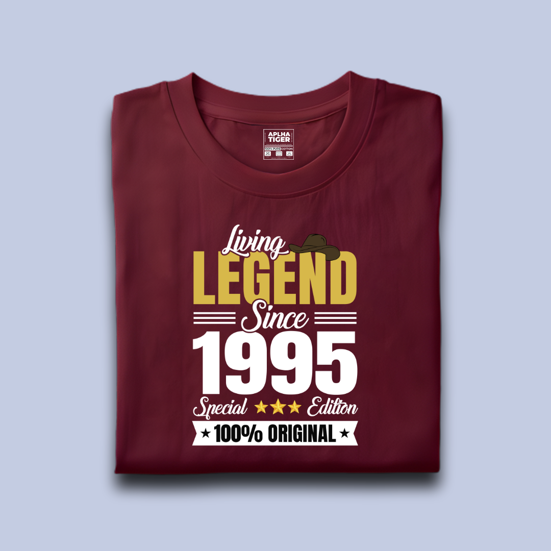 Living Legend Since 1995 Premium Cotton Birthday T-shirt