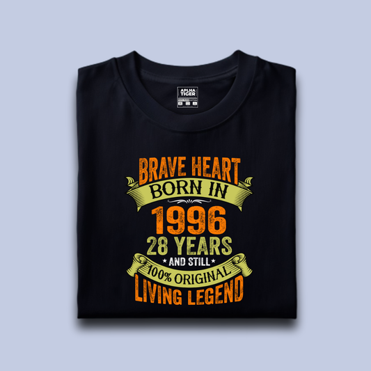 Brave Heart Born in 1996 Premium Cotton T-shirt