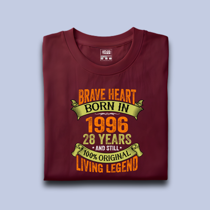 Brave Heart Born in 1996 Premium Cotton T-shirt