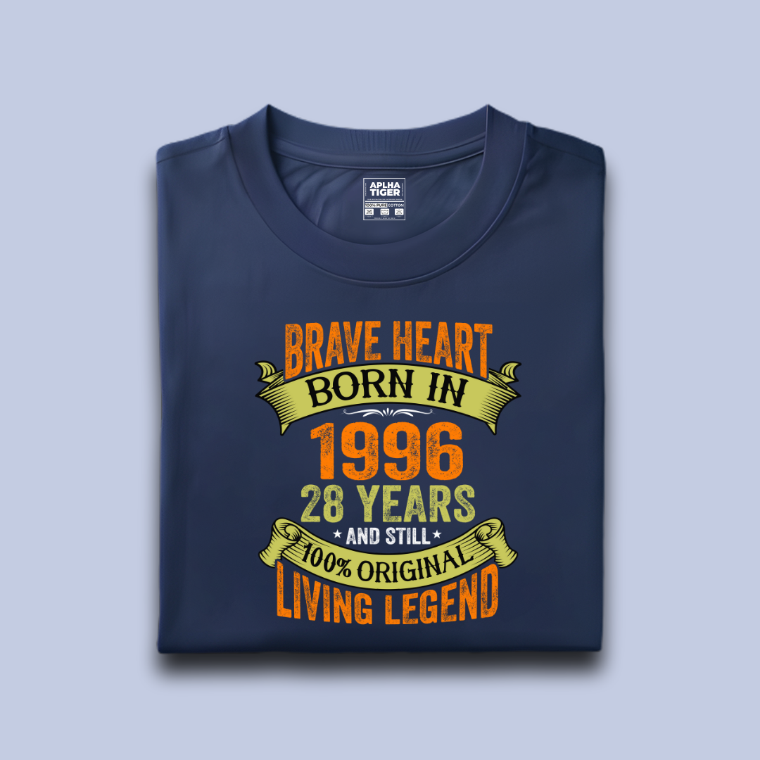 Brave Heart Born in 1996 Premium Cotton T-shirt