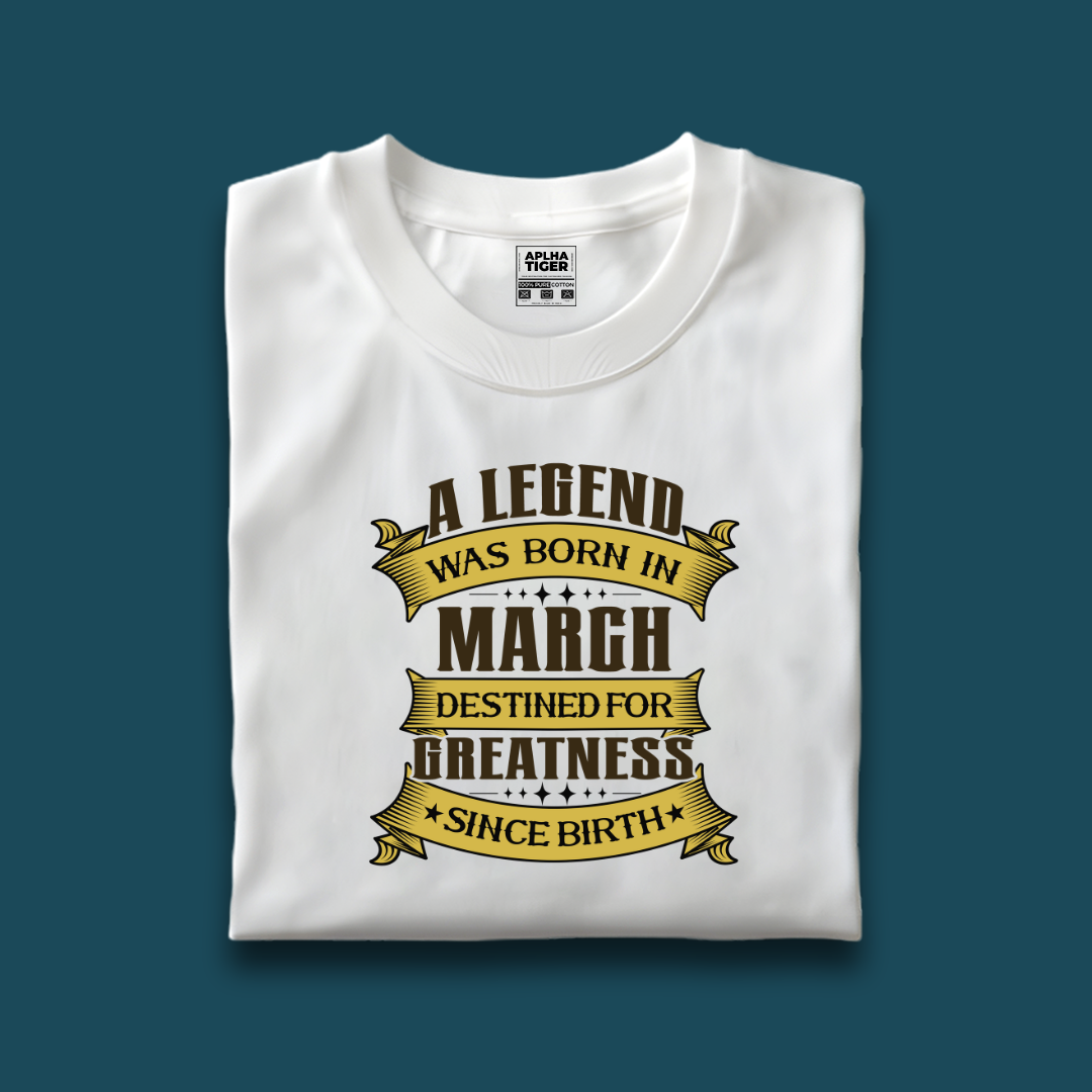 A Legend Was Born in March - Premium Cotton T-shirt