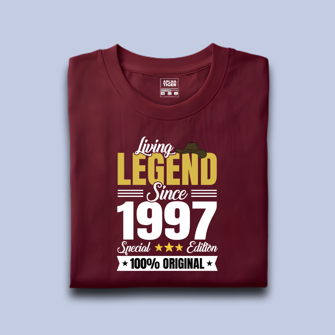 Living Legend Since 1997 Premium Cotton Birthday T-shirt