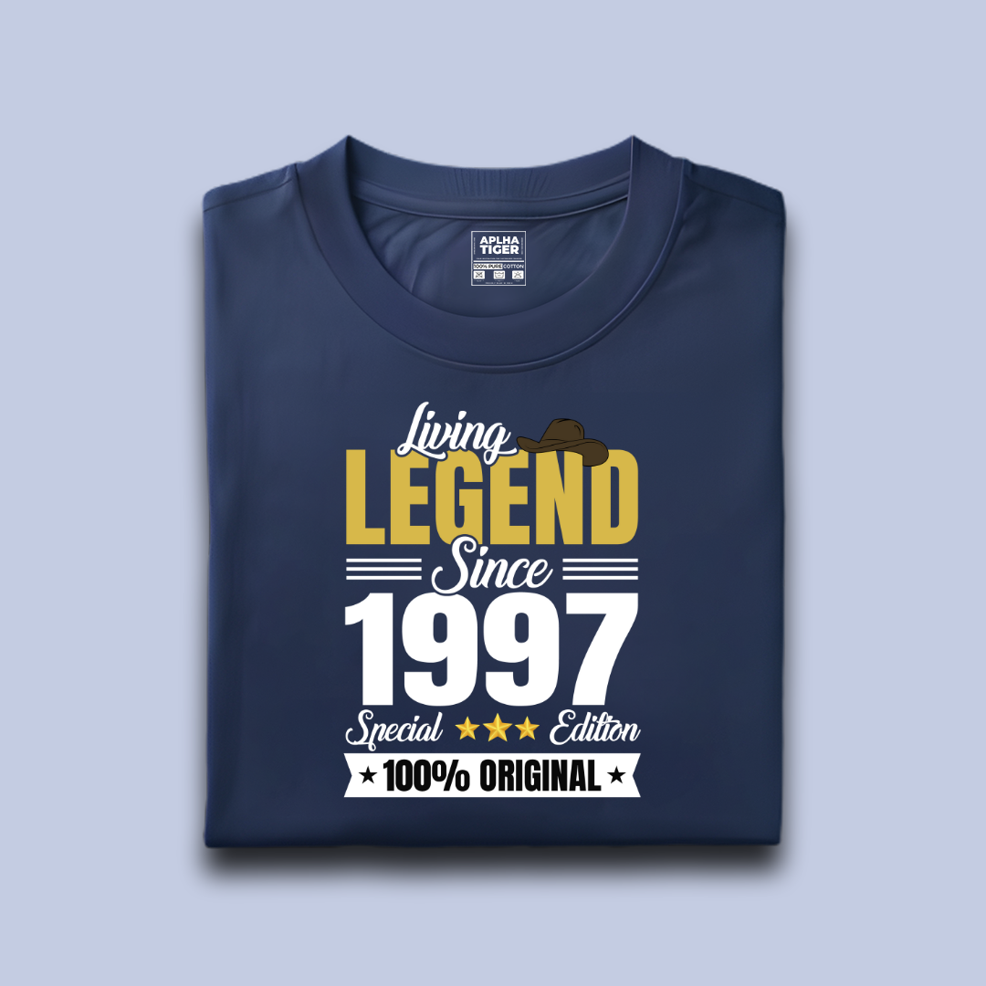 Living Legend Since 1997 Premium Cotton Birthday T-shirt