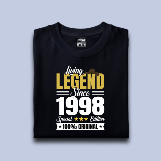 Living Legend Since 1998 Premium Cotton Birthday T-shirt