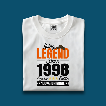 Living Legend Since 1998 Premium Cotton Birthday T-shirt