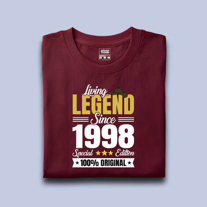 Living Legend Since 1998 Premium Cotton Birthday T-shirt