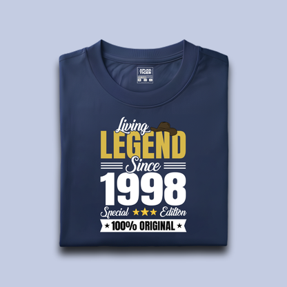 Living Legend Since 1998 Premium Cotton Birthday T-shirt