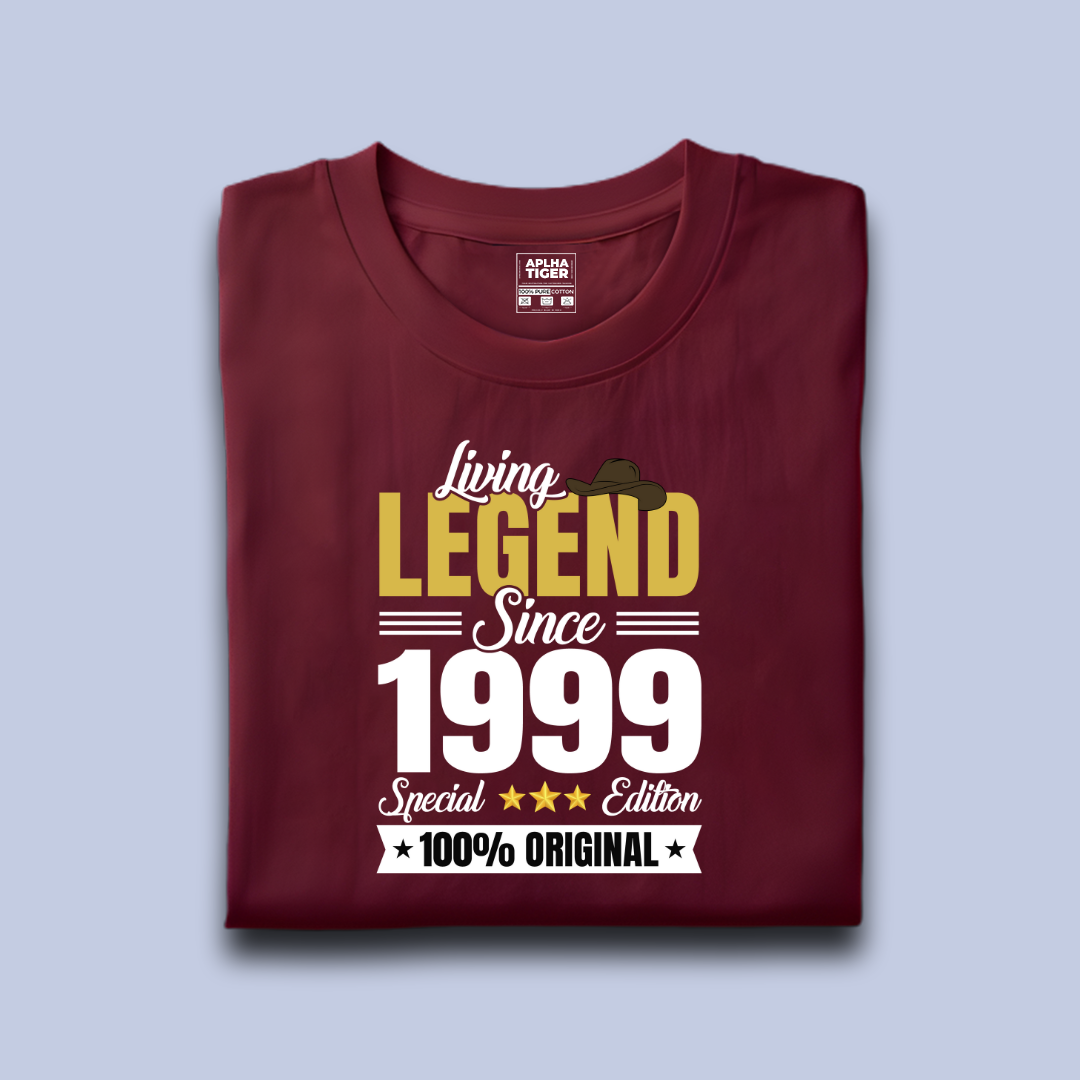 Living Legend Since 1999 Premium Cotton Birthday T-shirt