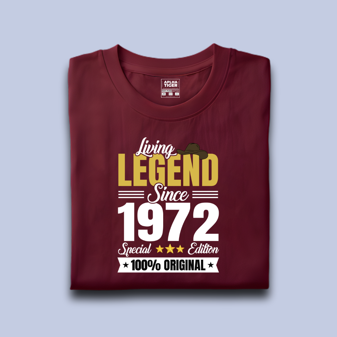 Living Legend Since 1972 Unisex Premium Cotton Birthday t-shirt