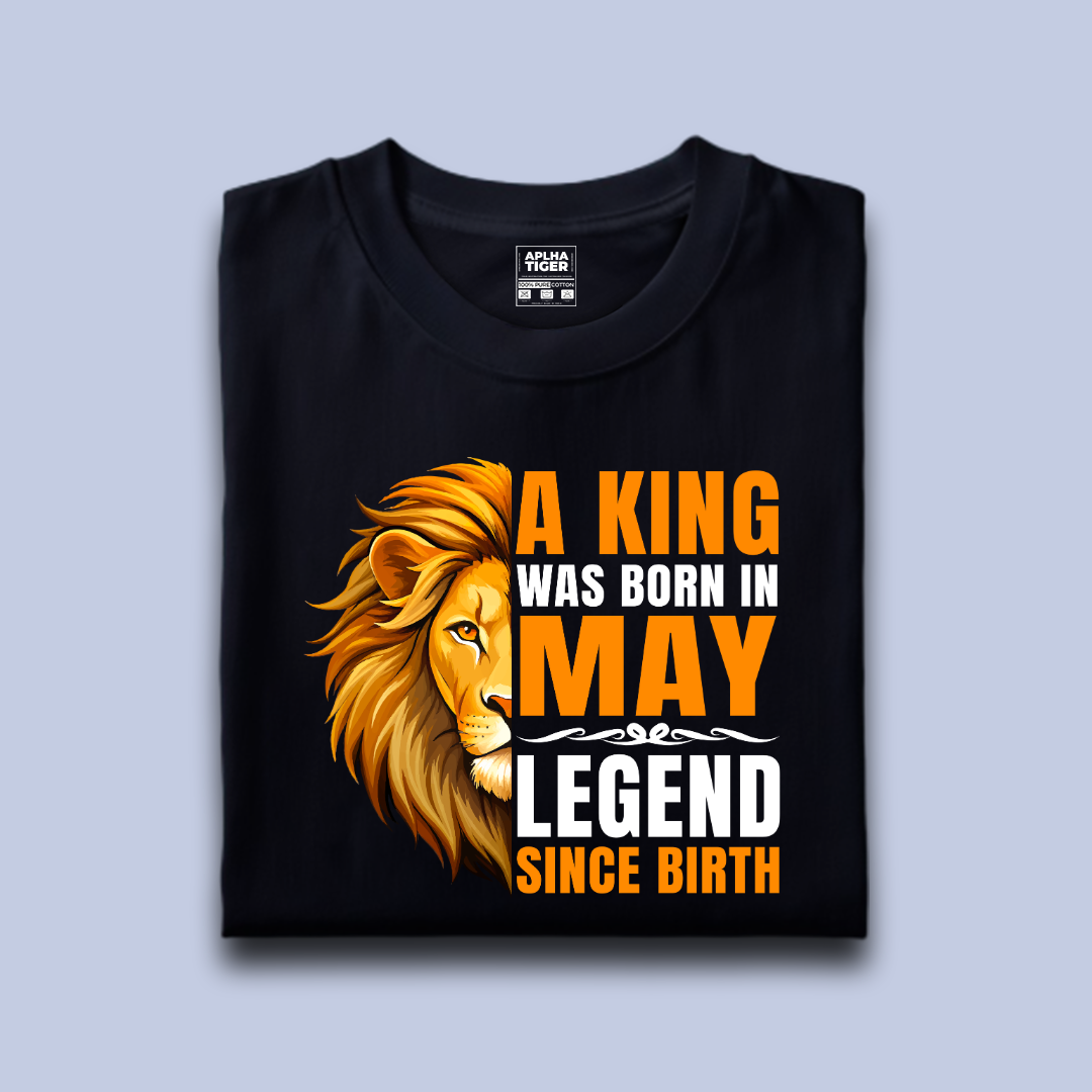 King Was Born In May Premium Cotton Birthday T-shirt