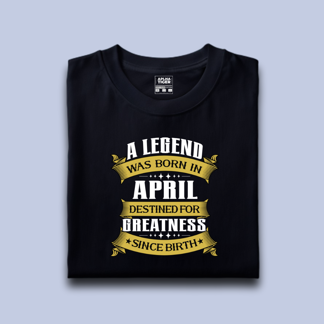 A Legend Was Born in April - premium Cotton T-shirt