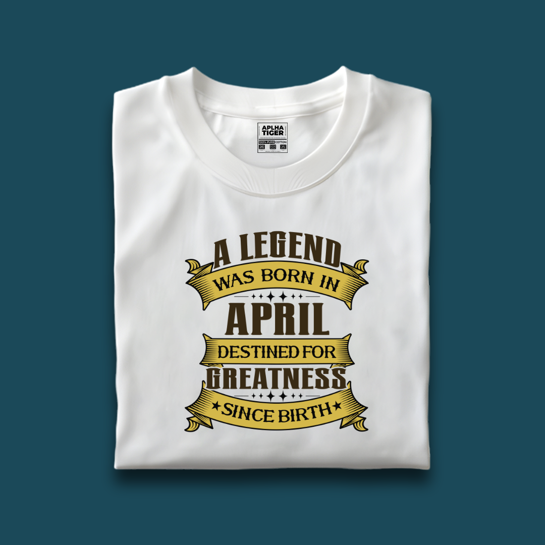 A Legend Was Born in April - premium Cotton T-shirt