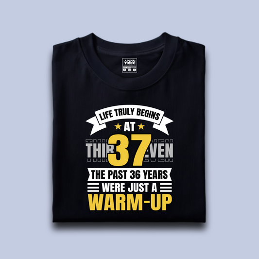 Life Truly Begins at 37 Premium Cotton Birthday T-shirt