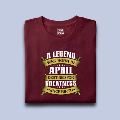 A Legend Was Born in April - premium Cotton T-shirt