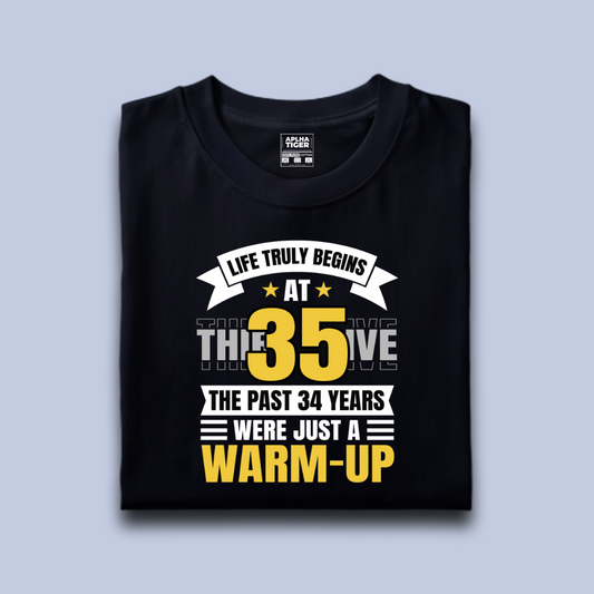 Life Truly Begins at 35 Premium Cotton Birthday T-shirt