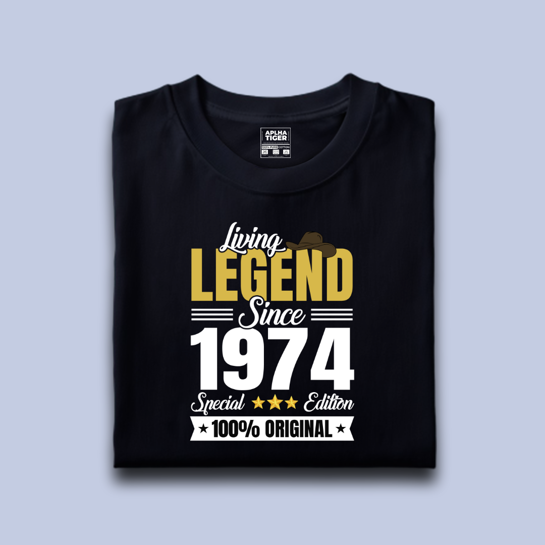 Living Legend Since 1974 Unisex Premium Cotton Birthday T-Shirt