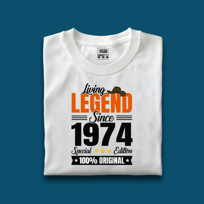 Living Legend Since 1974 Unisex Premium Cotton Birthday T-Shirt