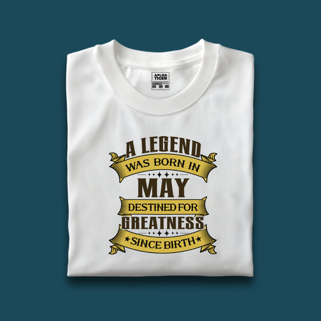 A Legend Was Born in May - Premium Cotton T-shirt