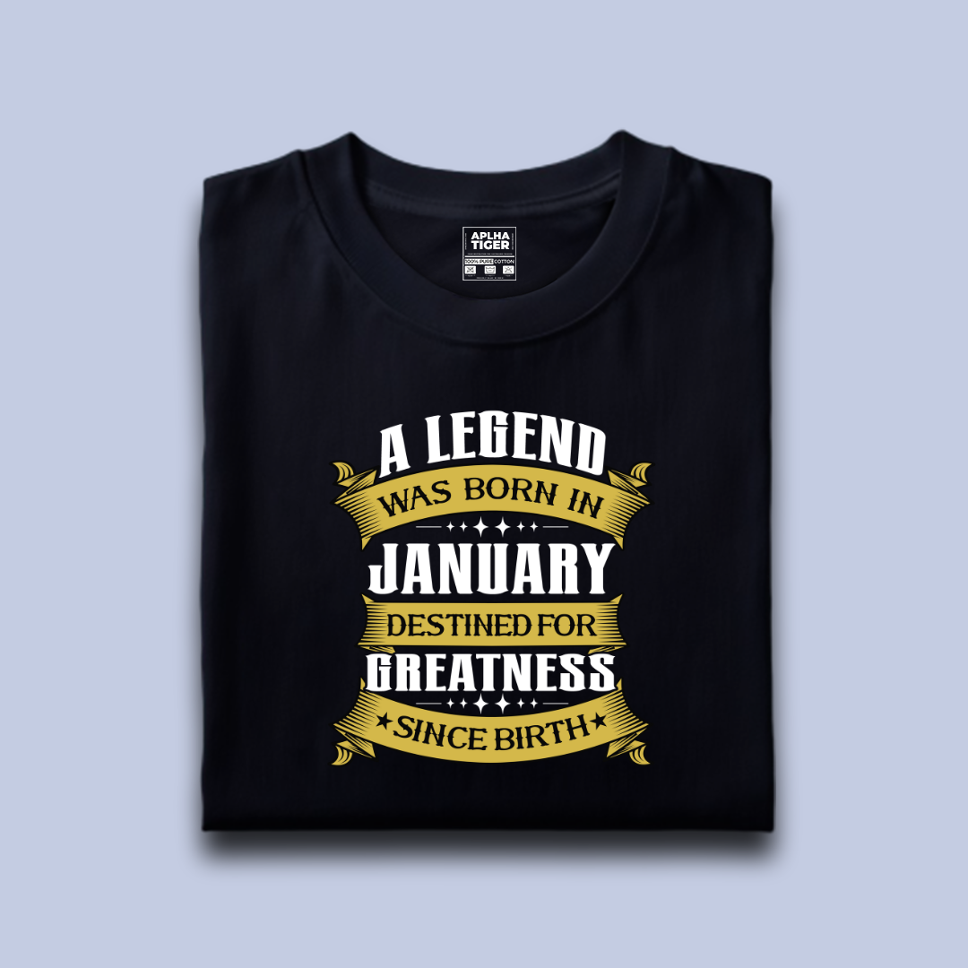 A Legend Was Born in January - Premium Cotton T-shirt