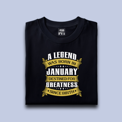 A Legend Was Born in January - Premium Cotton T-shirt