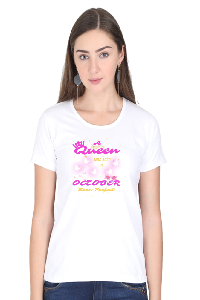 Queen was Born in October Premium Cotton T-shirt