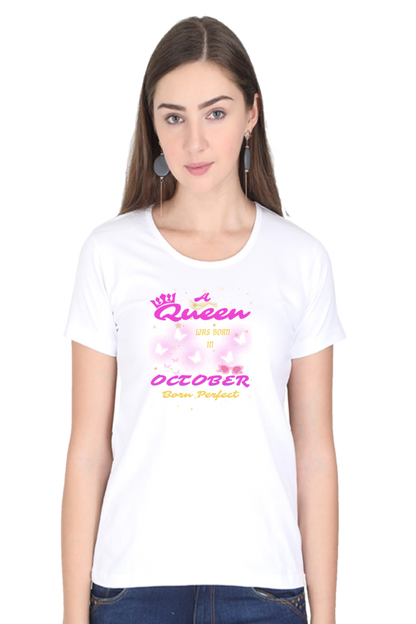 Queen was Born in October Premium Cotton T-shirt