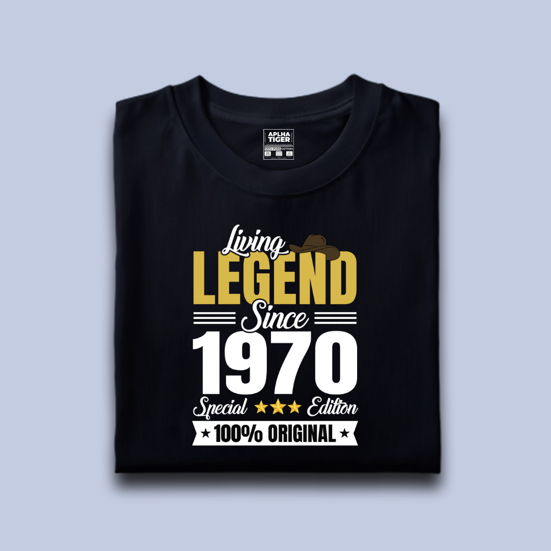 Living Legend Since 1970 Premium Cotton Birthday T-shirt