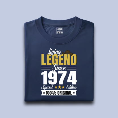 Living Legend Since 1974 Unisex Premium Cotton Birthday T-Shirt