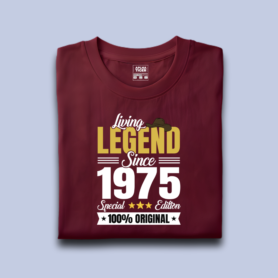 Living Legend Since 1975 Unisex Premium Cotton Birthday T-shirt