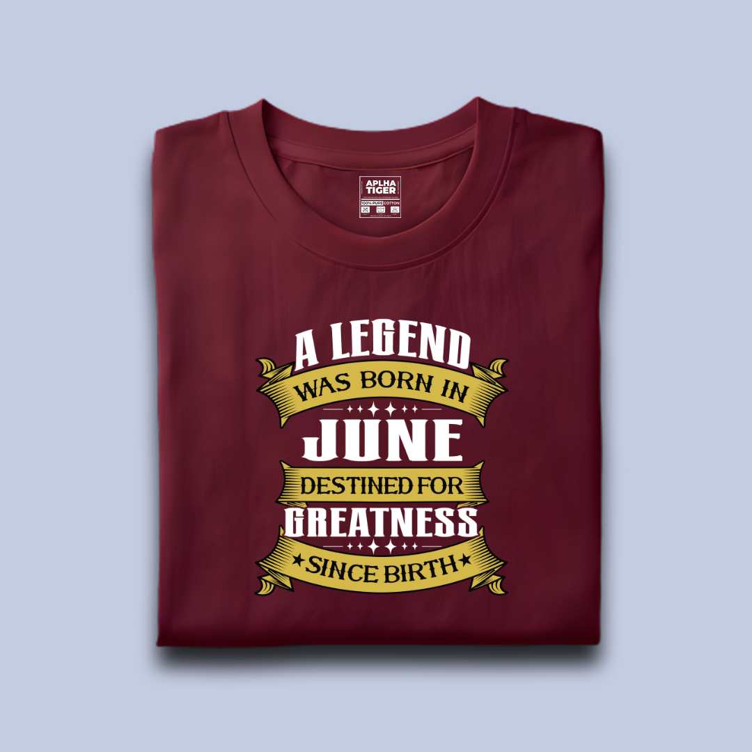 A Legend Was Born in June - Premium Cotton T-shirt