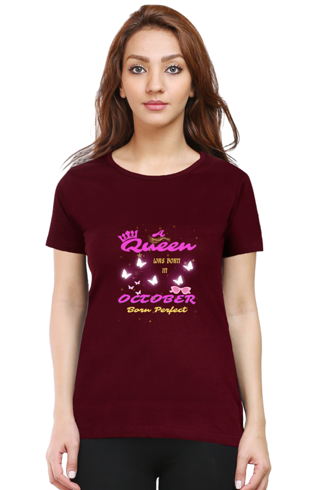 Queen was Born in October Premium Cotton T-shirt