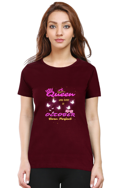 Queen was Born in October Premium Cotton T-shirt