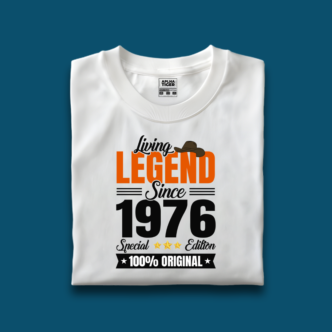 Living Legend Since 1976 Unisex Premium Cotton Birthday T-shirt