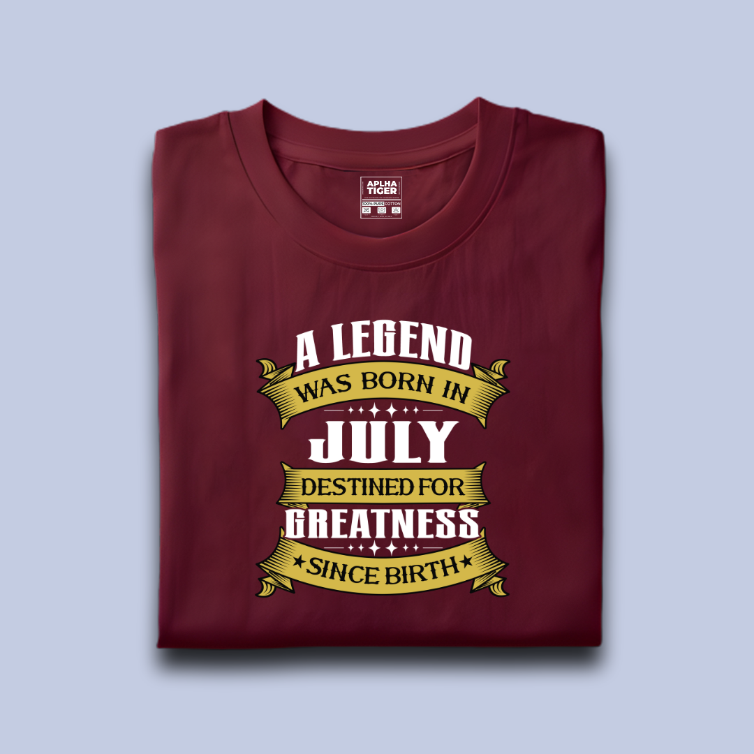 A Legend Was Born in July - Premium Cotton T-shirt