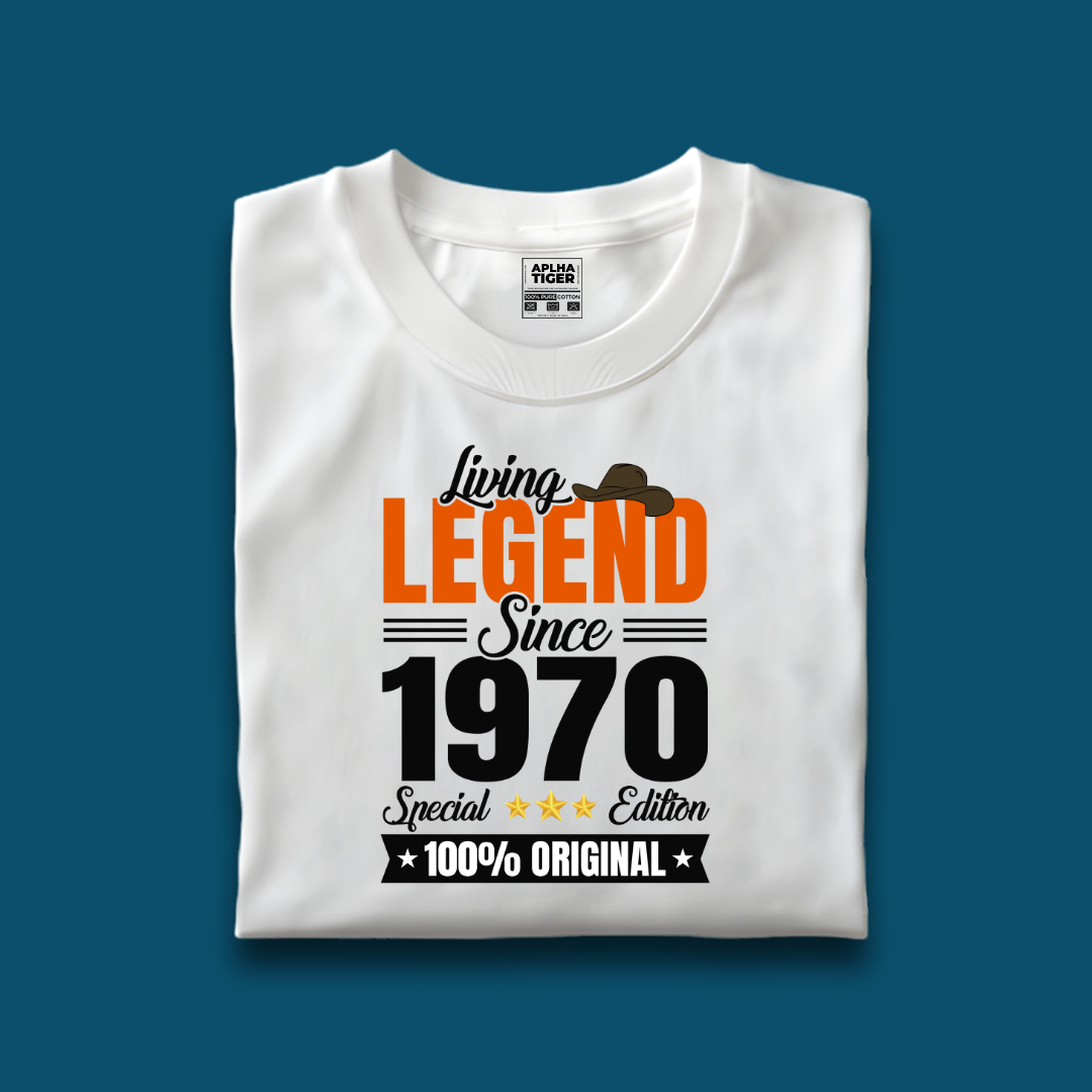 Living Legend Since 1970 Premium Cotton Birthday T-shirt