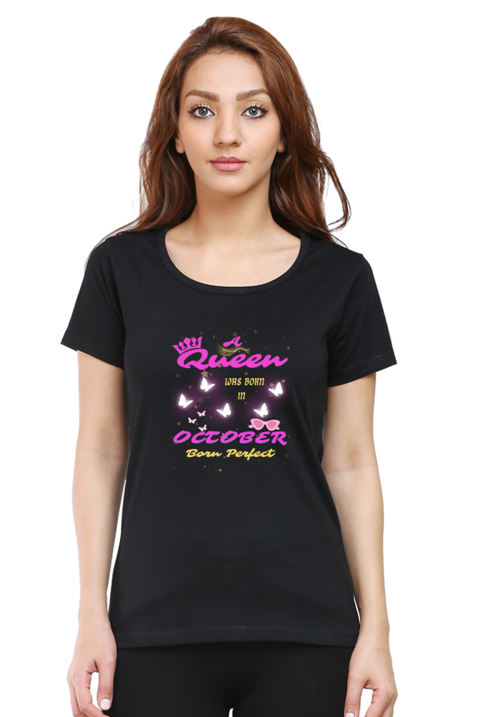 Queen was Born in October Premium Cotton T-shirt