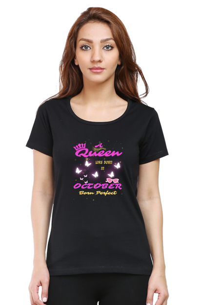 Queen was Born in October Premium Cotton T-shirt