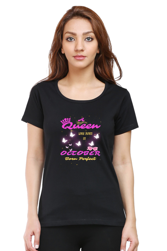 Queen was Born in October Premium Cotton T-shirt