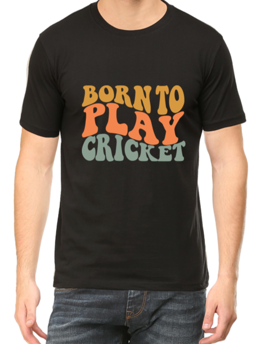 Cricket Passion Unleashed: 'Born to Play Cricket' T-Shirt