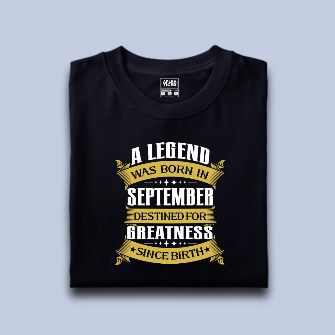 A Legend Was Born in September Premium Cotton T-Shirt