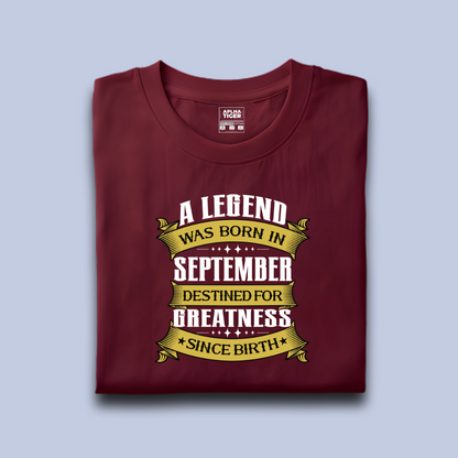 A Legend Was Born in September Premium Cotton T-Shirt