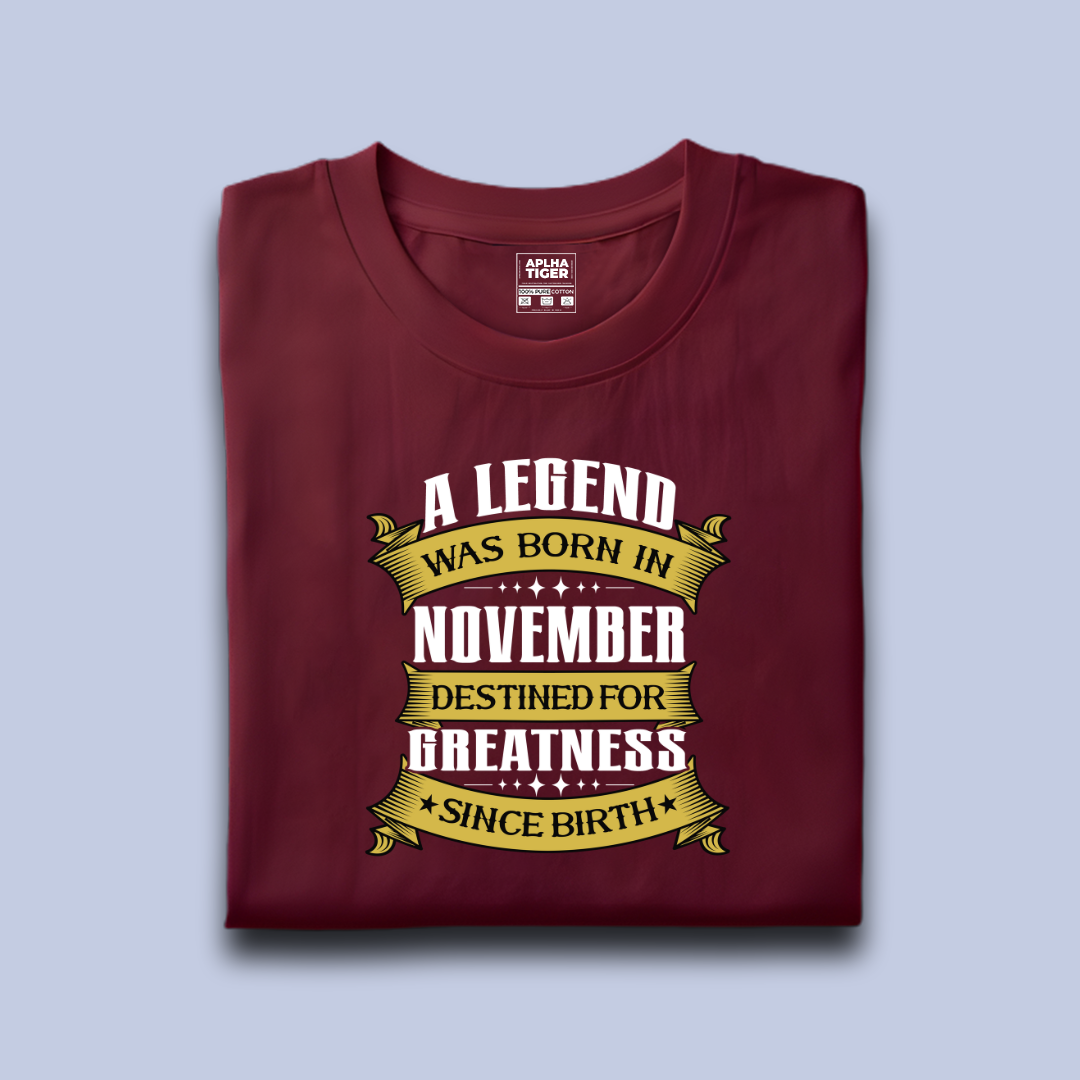 A Legend Was Born in November - Premium Cotton T-shirt