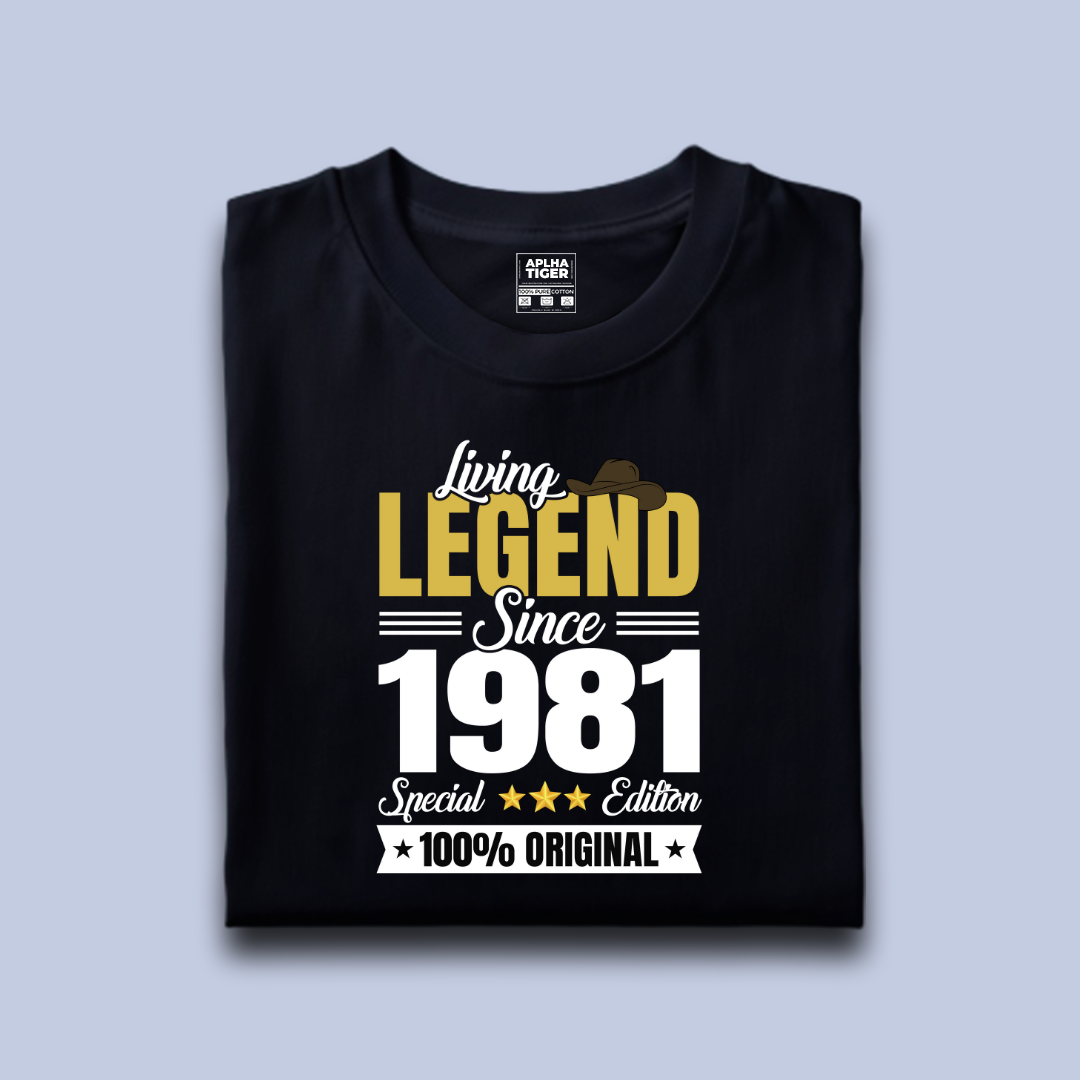 Living Legend Since 1981 Unisex Premium Cotton Birthday T-shirt