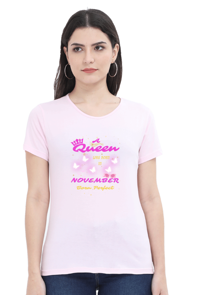 This Queen is Born in November Premium Cotton T-shirt