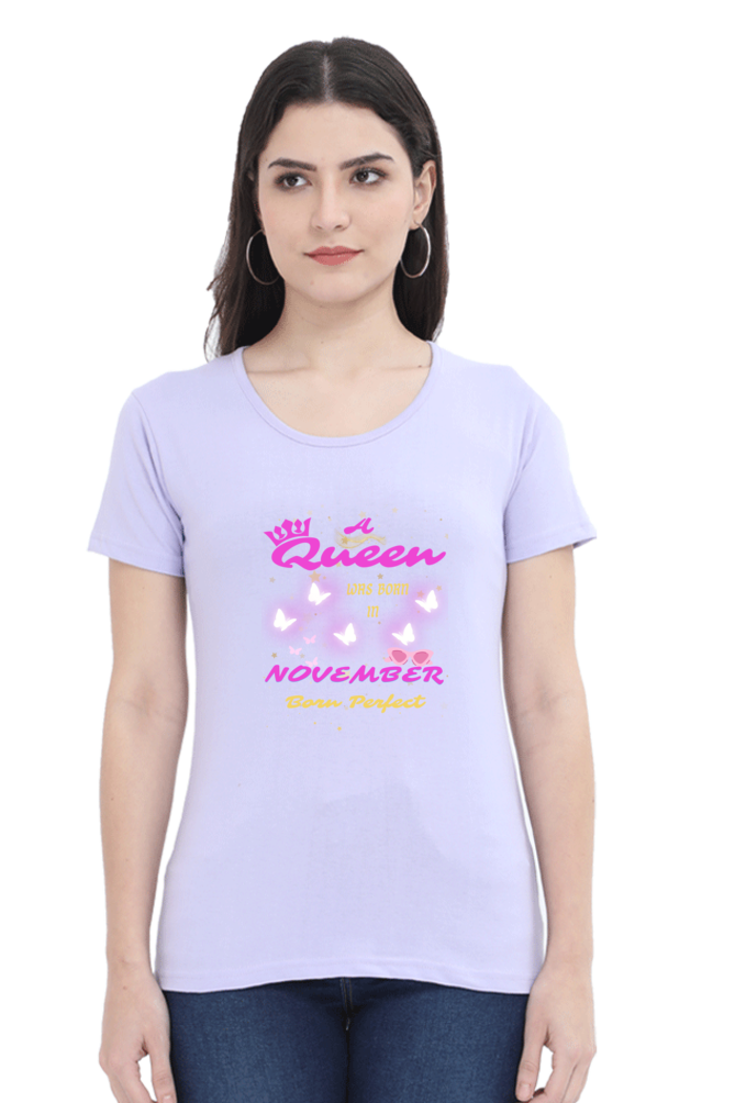 This Queen is Born in November Premium Cotton T-shirt